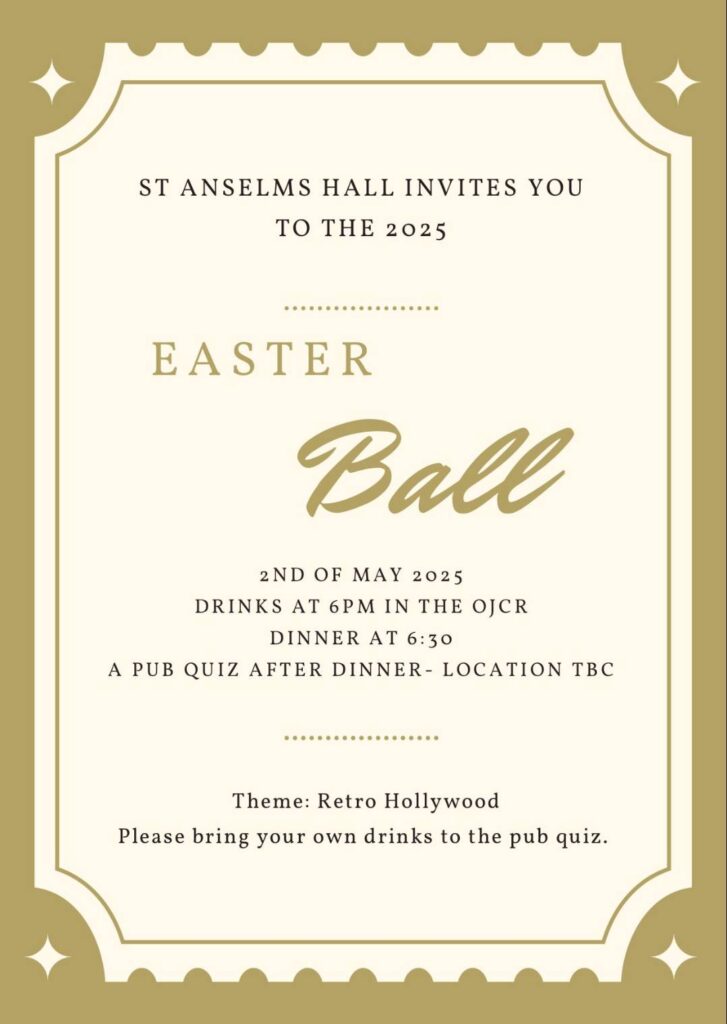 寮のEaster Ballのお知らせポスター