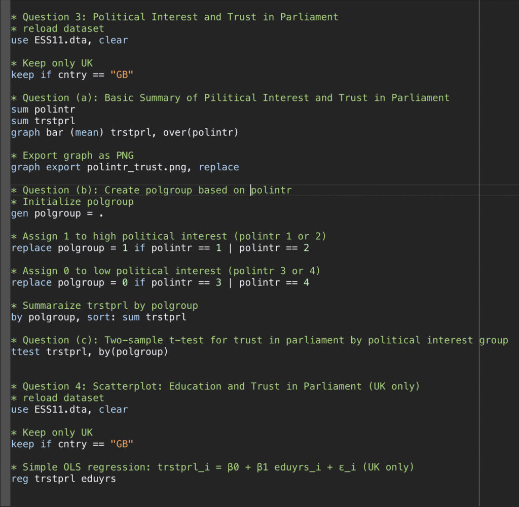 Quantitative Methodsで出されたデータ分析のコースワーク