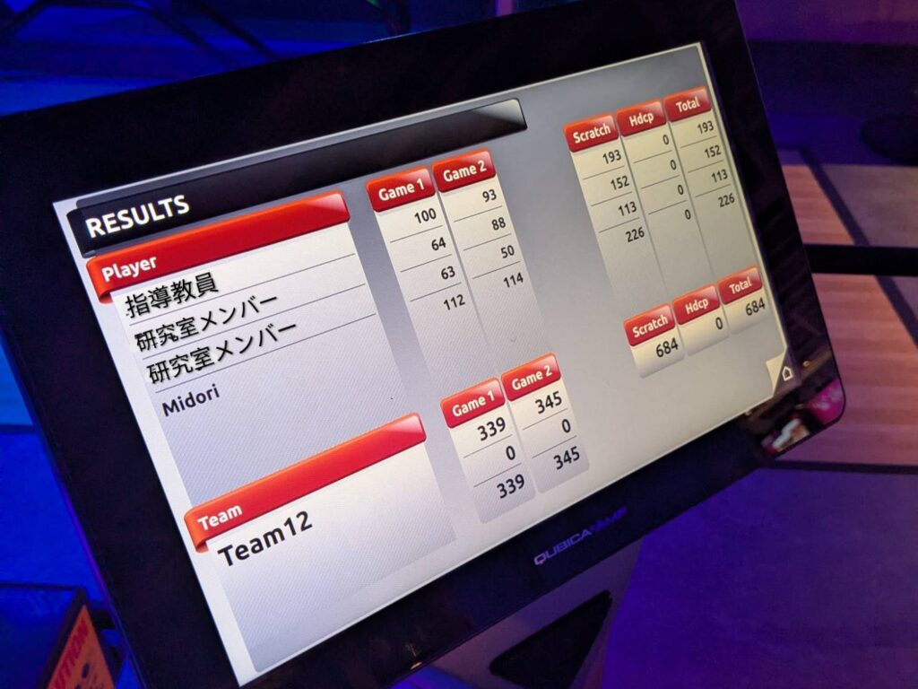 ボウリングの結果